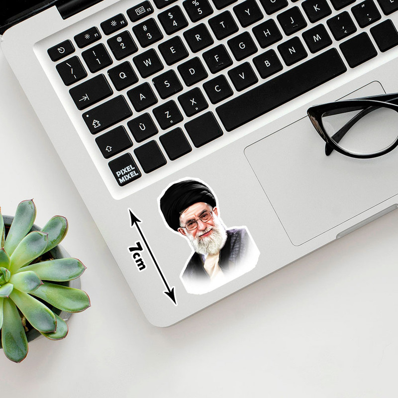 استیکر لپ تاپ پیکسل میکسل مدل رهبری آیت الله خامنه ای مجموعه 4 عددی