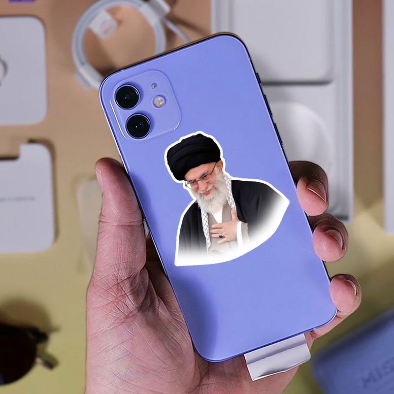 استیکر لپ تاپ پیکسل میکسل مدل رهبری آیت الله خامنه ای مجموعه 4 عددی