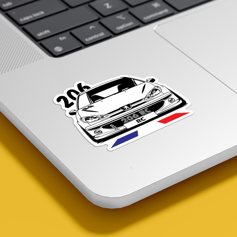 استیکر لپ تاپ مدل پژو 206 peugeot مجموعه 6 عددی