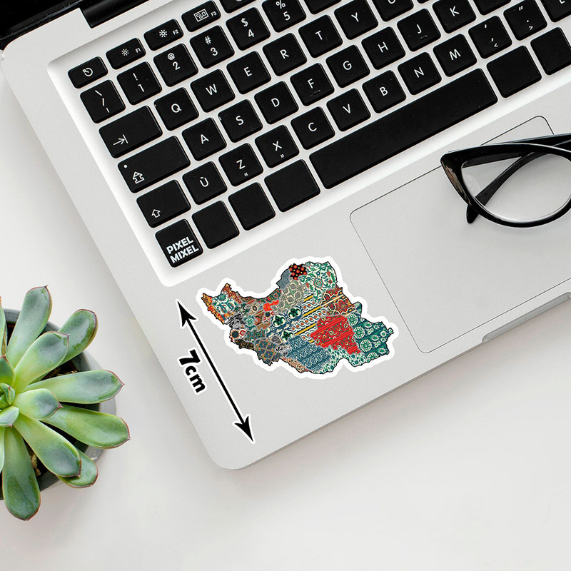 استیکر لپ تاپ پیکسل میکسل مدل نقشه ایران سنتی