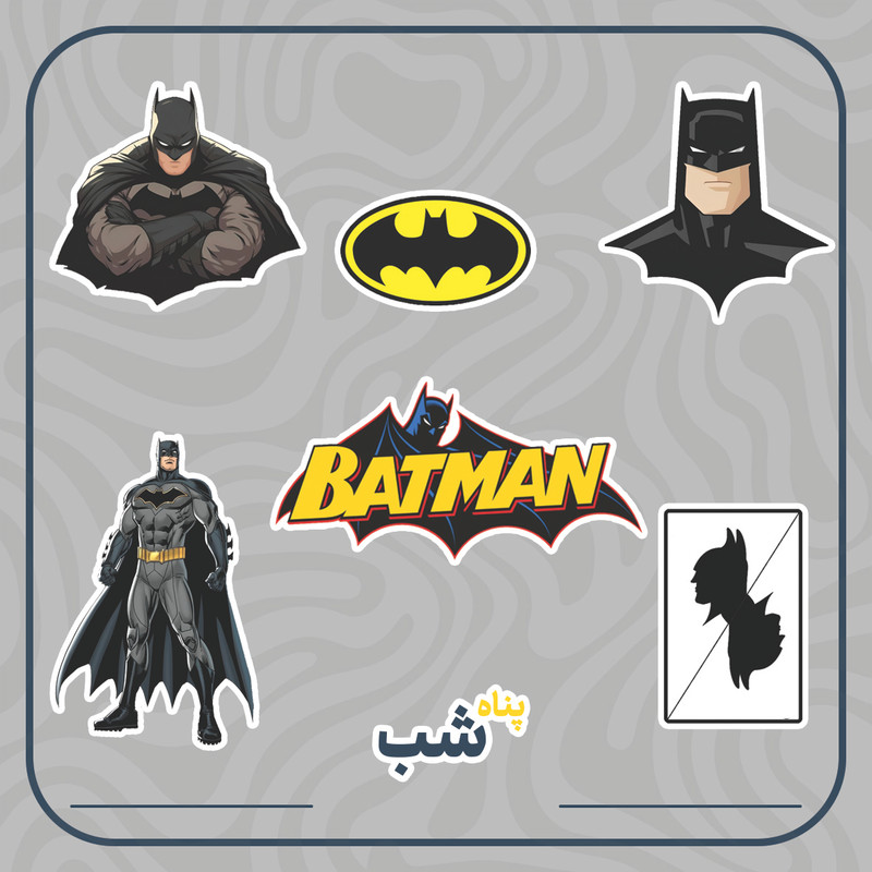 استیکر لپ تاپ طرح بتمن مجموعه 6 عددی