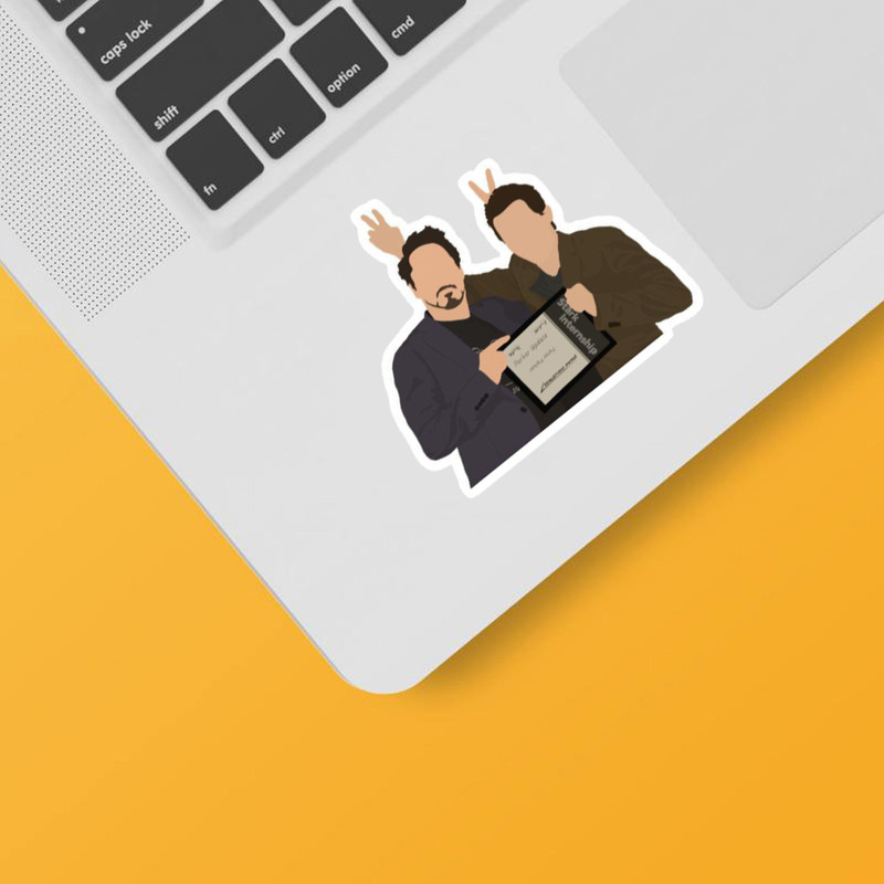 استیکر لپ تاپ و موبایل بووم طرح مارول مدل تونی استارک و پیتر پارکر کد mr36