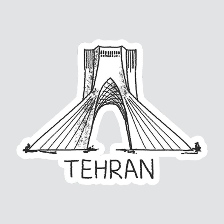 استیکر لپ تاپ پیکسل میکسل مدل تهران برج آزادی