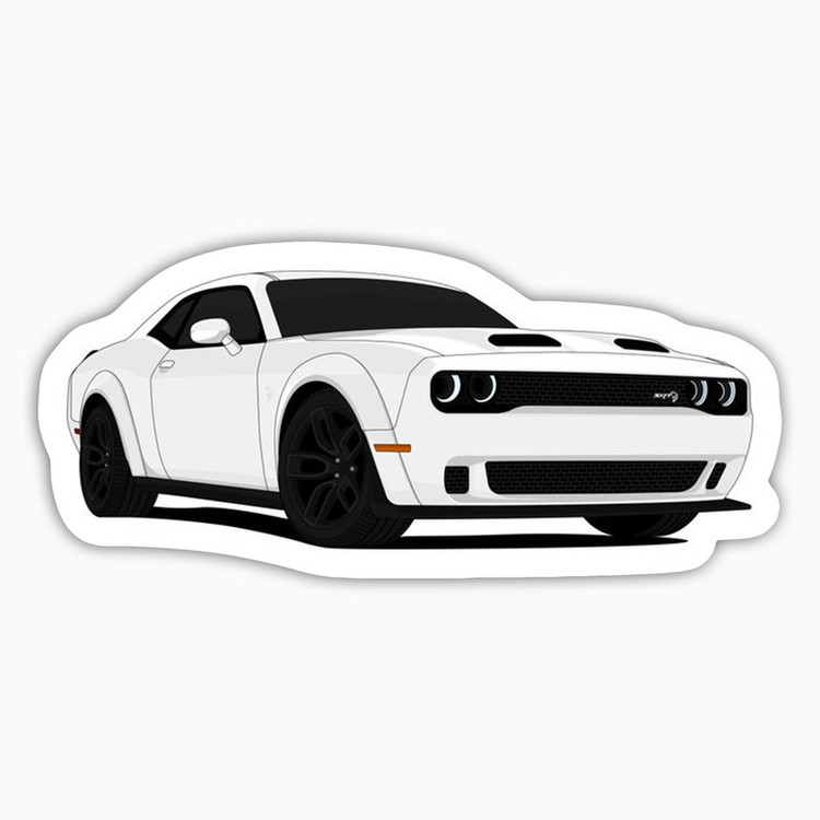 استیکر لپ تاپ و موبایل بووم طرح ماشین مدل Dodge Hellcat کد KT99