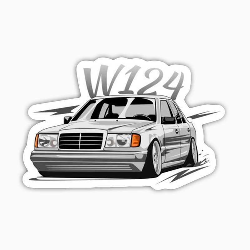 استیکر لپ تاپ بووم طرح ماشین مدل Benz W124 کد JC10