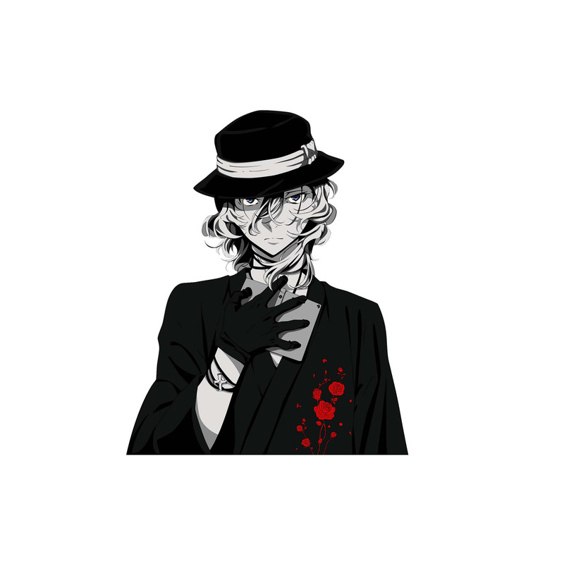 استیکر لپ تاپ و موبایل مدل انیمه طرح سگهای ولگرد بانگو چویا ناکاهارا Bungo Stray Dogs Chuya Nakahara کد 3206