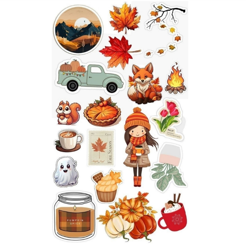 استیکر طرح autumn کد 2 مجموعه 19 عددی
