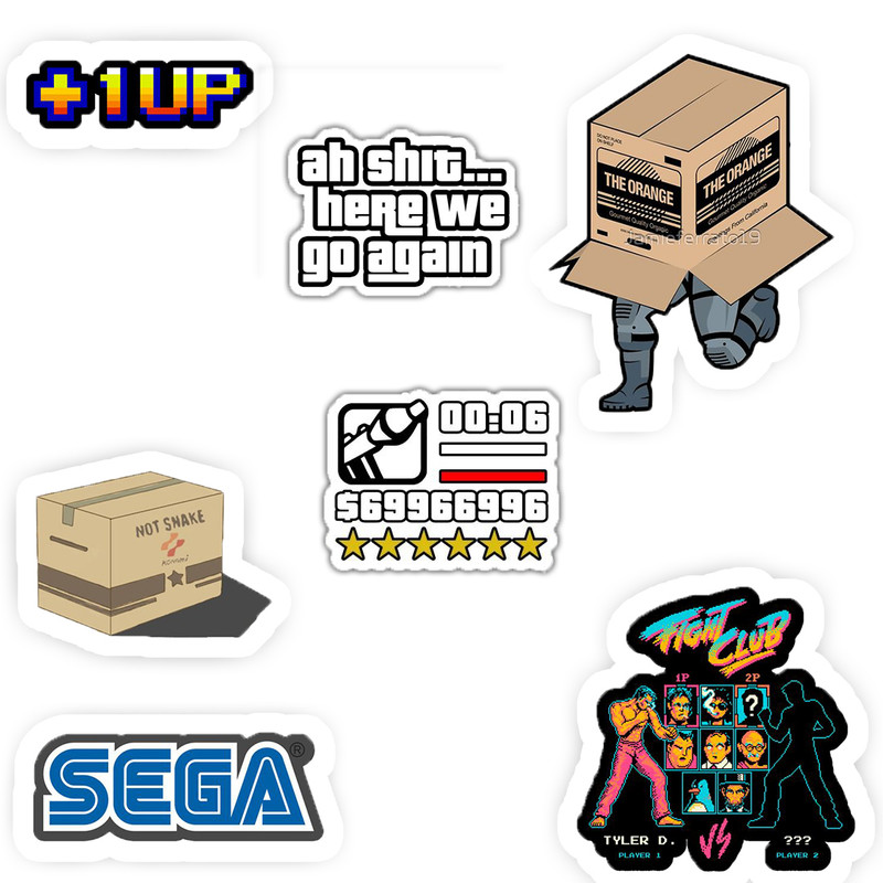 استیکر لپ تاپ و موبایل بووم طرح ویديو گیم کد 1589 مدل sega مجموعه 7 عددی