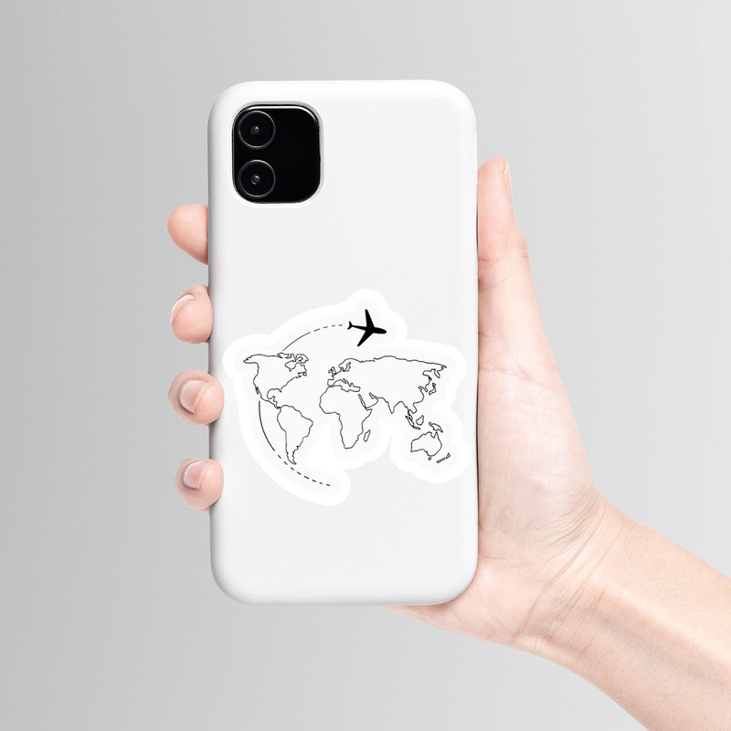 استیکر لپ تاپ و موبایل بووم طرح نقشه زمین کد M39