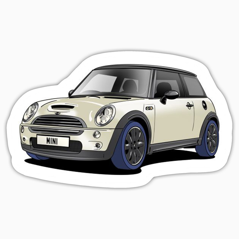استیکر لپ تاپ و موبایل بووم طرح ماشین مدل Mini کد LA78