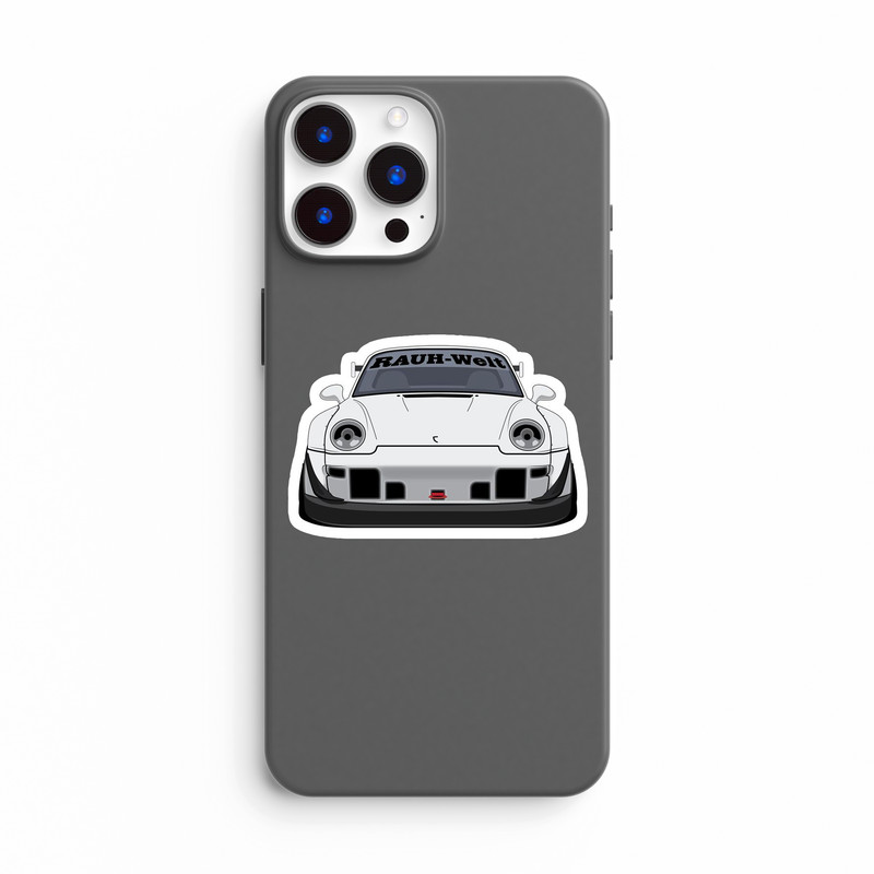 استیکر لپ تاپ و موبایل بووم طرح ماشین مدل Porsche Rauh Welt کد KT23