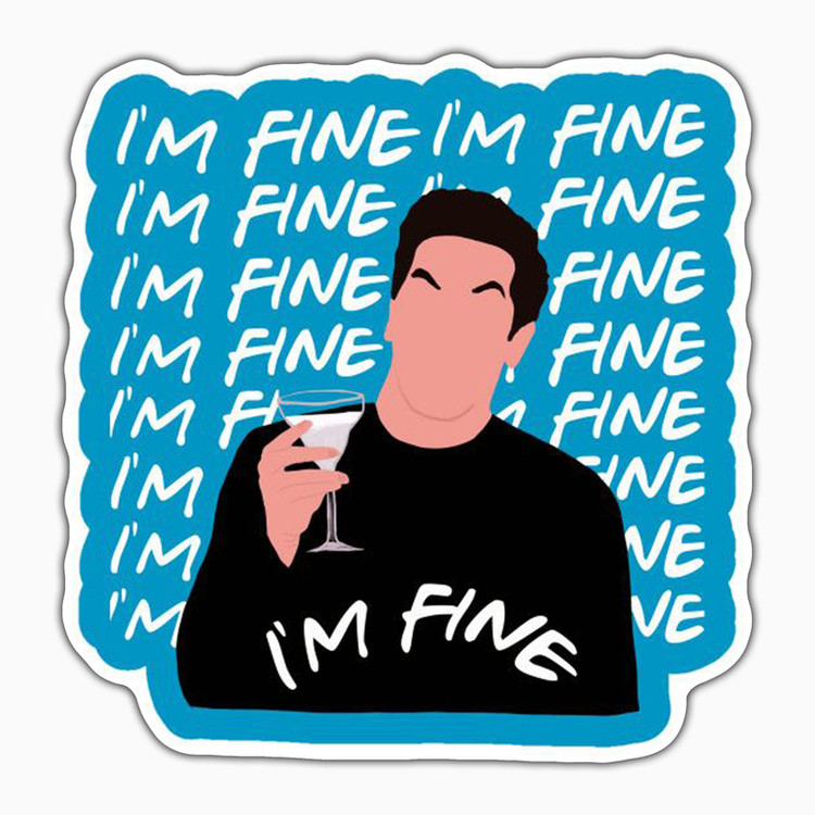 استیکر لپ تاپ و موبایل بووم طرح سریال Friends مدل I'm Fine کد ET62