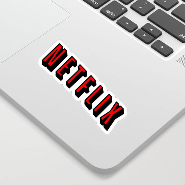 استیکر لپ تاپ مرجانی طرح netflix کد 124