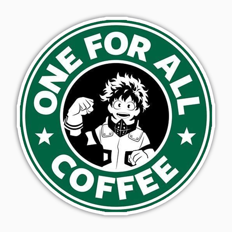 استیکر لپ تاپ و موبایل بووم طرح انیمه My hero academy مدل deku coffe کد NY25