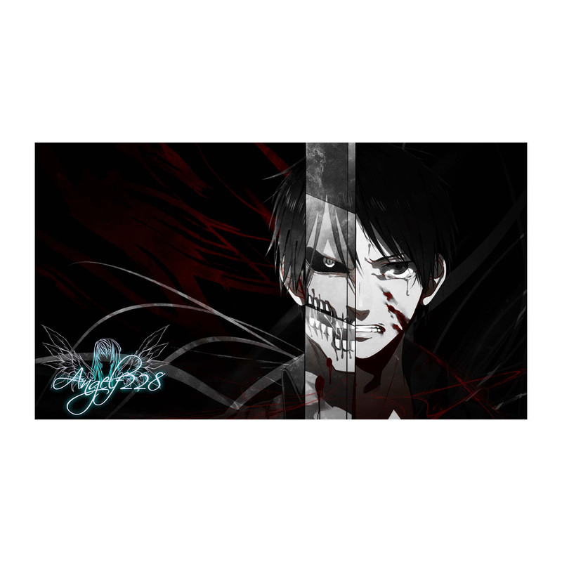 استیکر لپ تاپ و موبایل مدل انیمه طرح حمله به تایتان ارن یگر Attack on Titan Eren Yeager کد 4280
