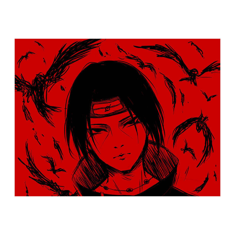 استیکر لپ تاپ و موبایل مدل انیمه طرح ناروتو اوچیها ایتاچی naruto uchiha itachi کد 1622