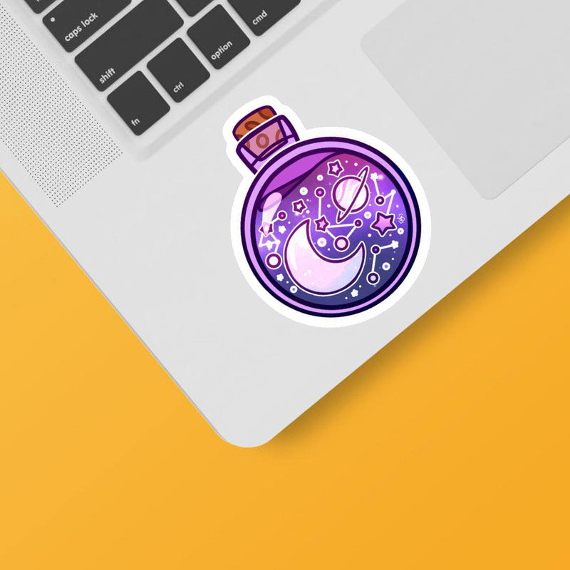 استیکر لپ تاپ و موبایل بووم طرح ماه و ستاره جذاب کد N18