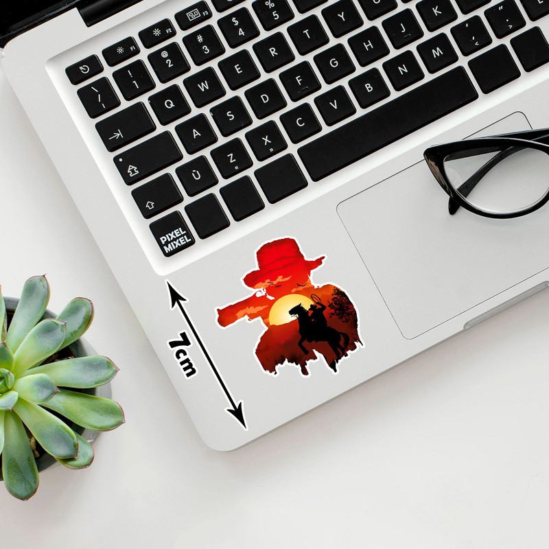 استیکر لپ تاپ پیکسل میکسل مدل بازی Red dead