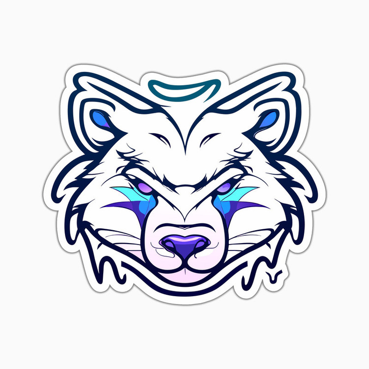 استیکر لپ تاپ و موبایل بووم طرح خرس کد KM49