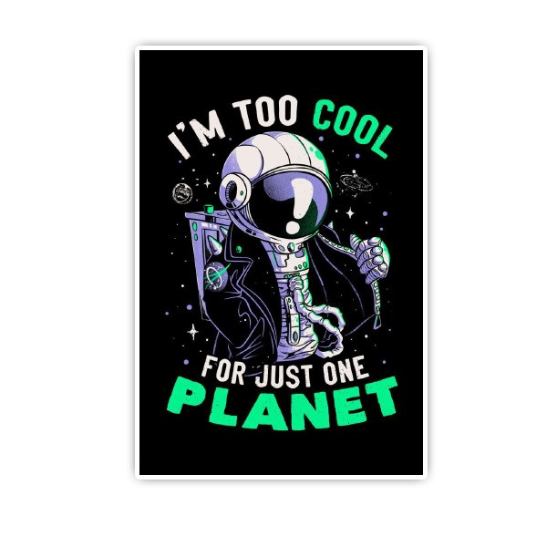 استیکر لپ تاپ و موبایل گوفی طرح فضانورد مدل I m too Cool