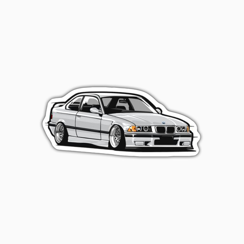 استیکر لپ تاپ و موبایل بووم طرح ماشین مدل BMW کد ZX037