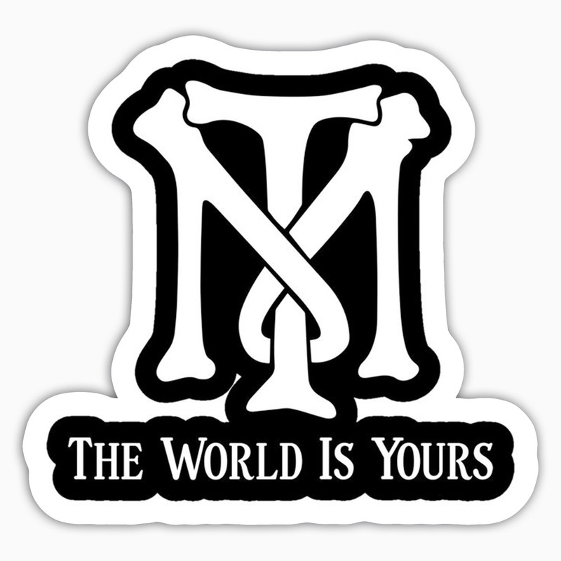 استیکر لپ تاپ بووم طرح نوشته مدل The World is Yours کد KT54