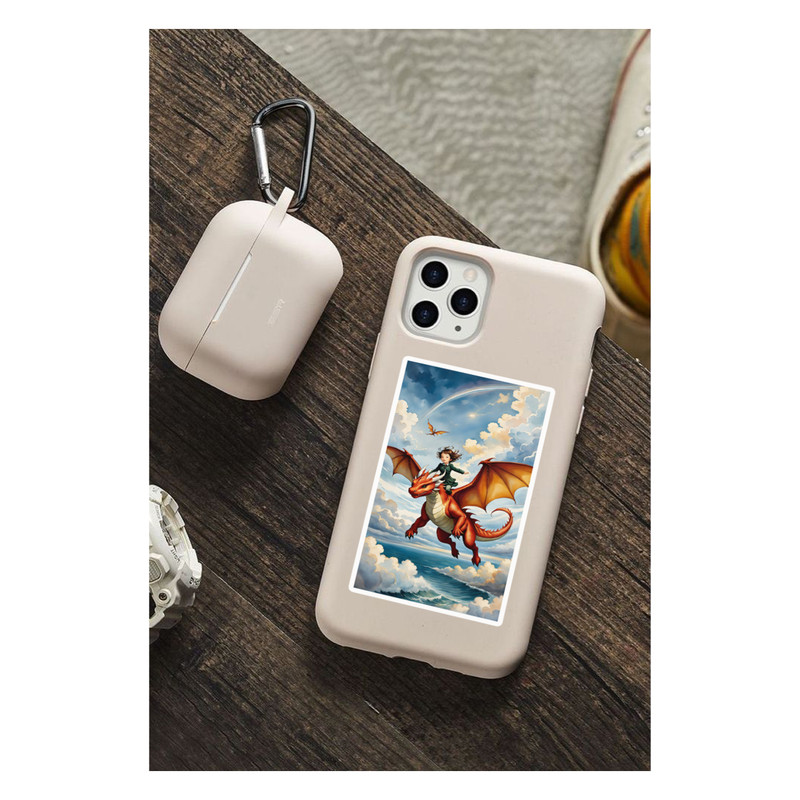 استیکر لپ تاپ و موبایل گوفی طرح اژدها سوار مدل Dragon rider 69