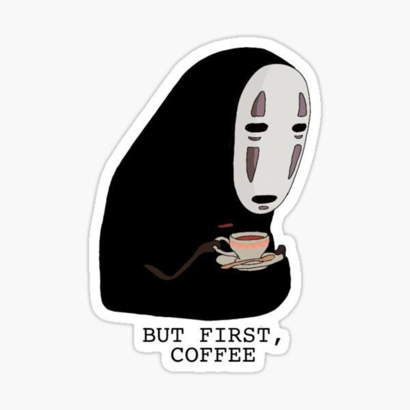 استیکر طرح first coffee کد02