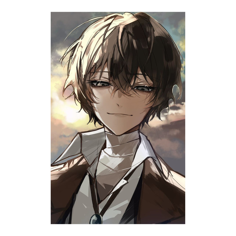 استیکر لپ تاپ و موبایل مدل انیمه طرح سگ‌های ولگرد بانگو اوسامو دازای Bungo Stray Dogs Osamu dazai کد 338