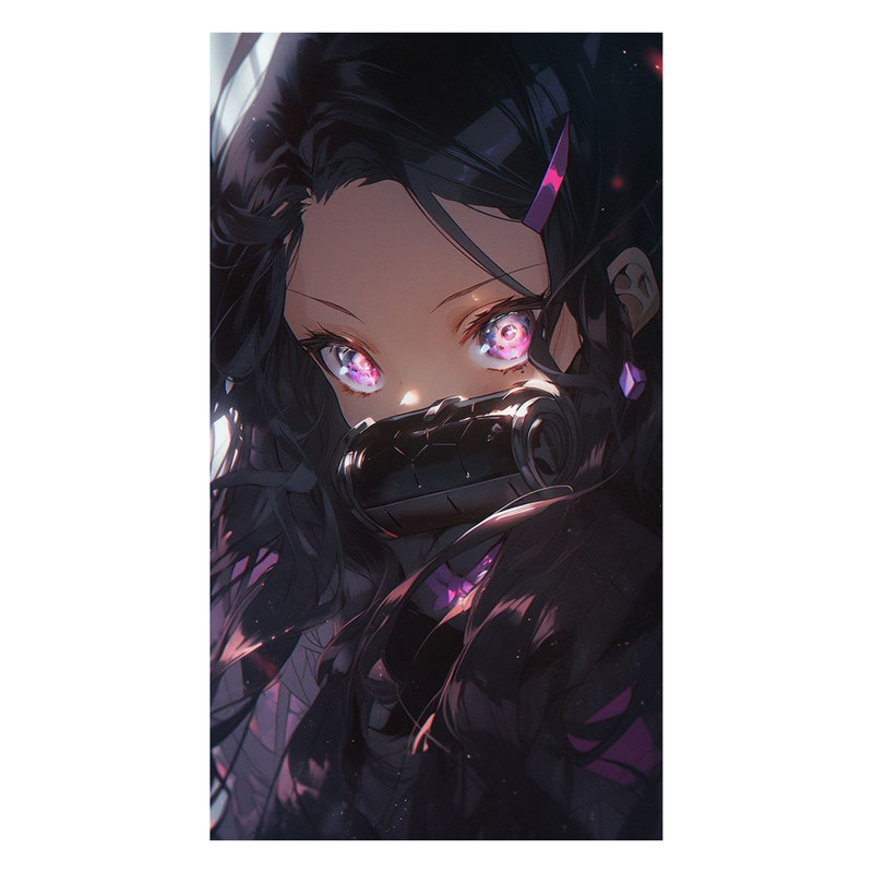 استیکر لپ تاپ و موبایل مدل انیمه طرح شیطان کش نزوکو کامادو demon slayer nezuko kamado کد 213