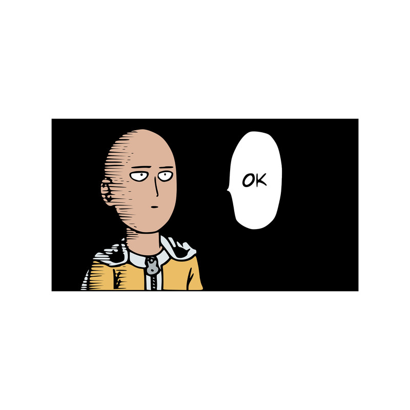استیکر لپ تاپ و موبایل مدل انیمه طرح مرد تک مشتی سایتاما One Punch Man کد 1353