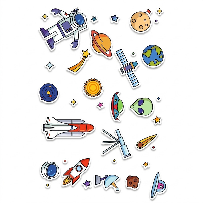 استیکر لپ تاپ مدل space مجموعه 20 عددی