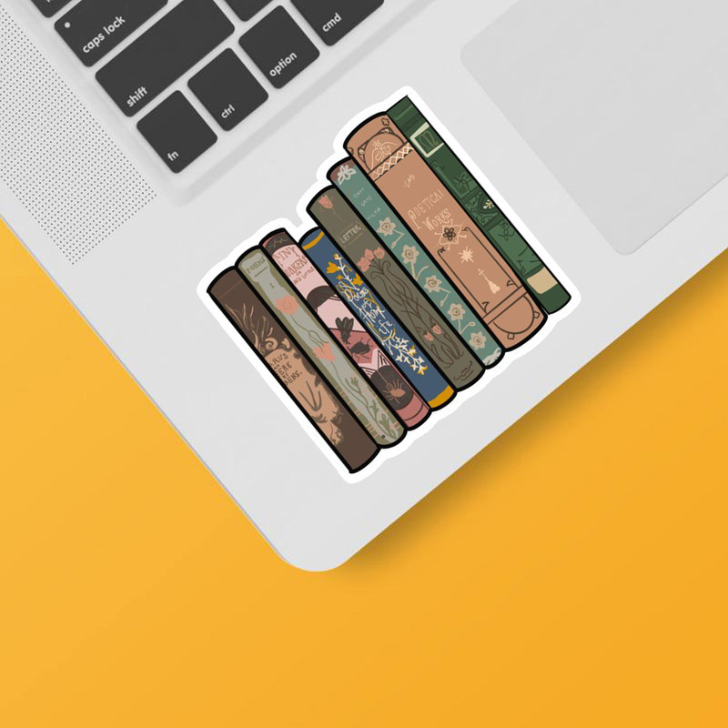 استیکر لپ تاپ و موبایل بووم طرح کتاب کد 1013