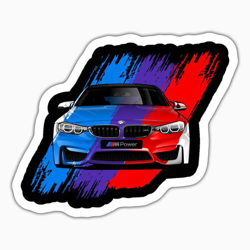 استیکر لپ تاپ و موبایل بووم طرح ماشین مدل BMW M4 کد ZX019