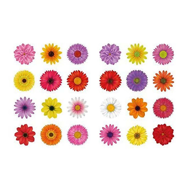 استیکر دیواری هفال طرح گل کد 104M مجموعه 24 عددی