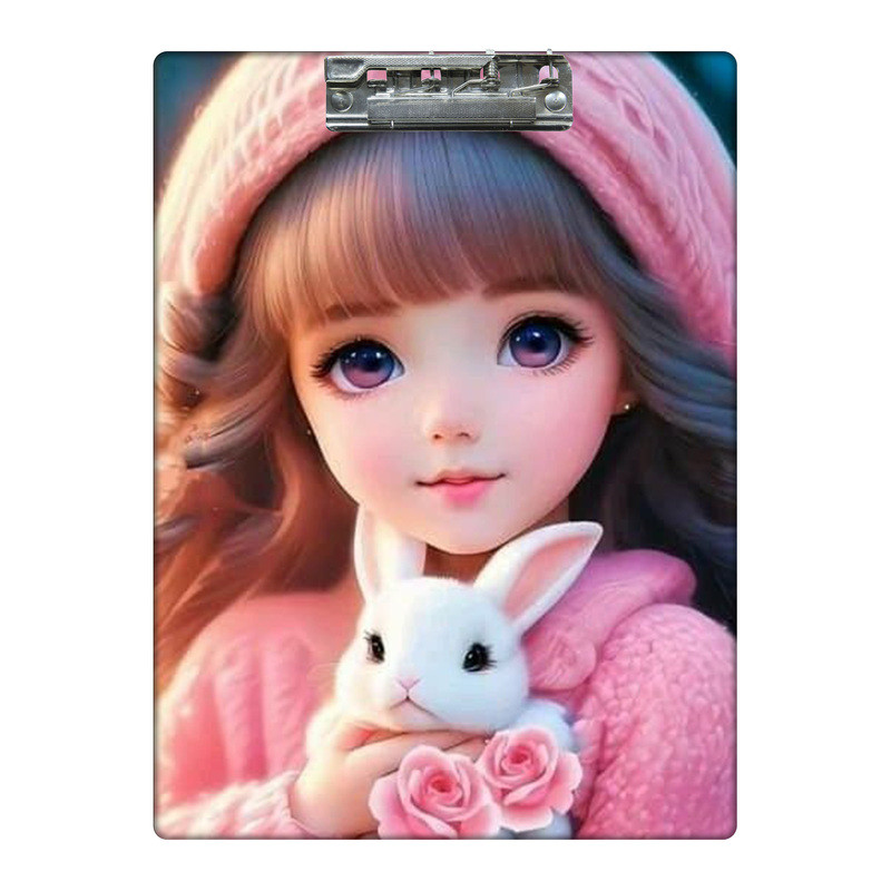 تخته شاسی طرح دختر و خرگوش کد 1194378 سایز A4
