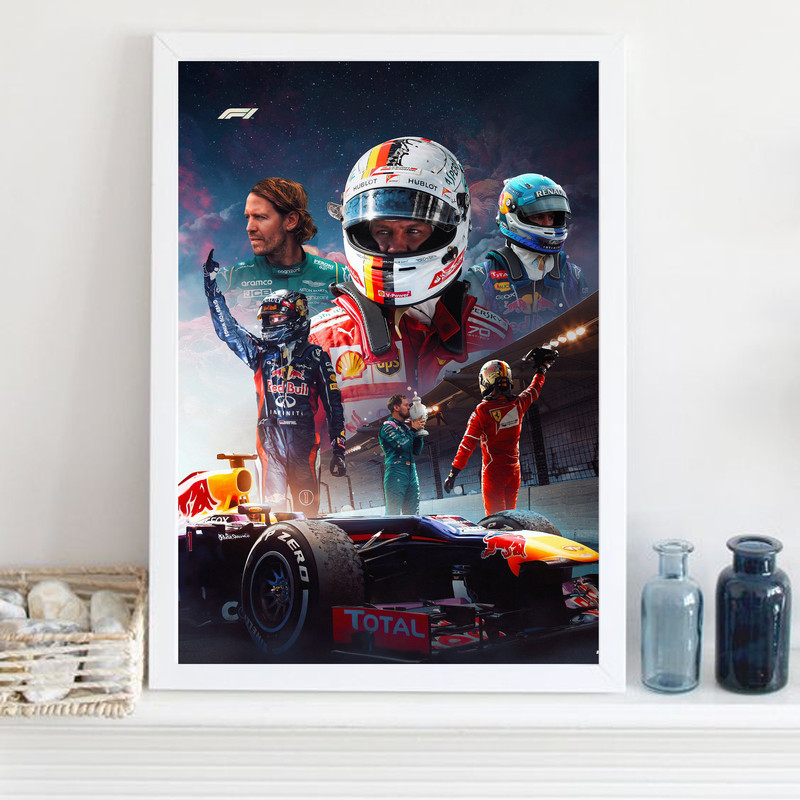 تابلو مدل فرمول یک سباستین وتل Vettel کد LA-F1G1021