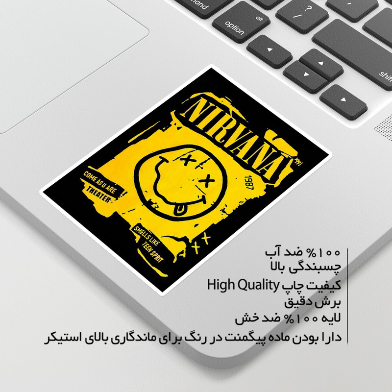 استیکر لپ تاپ ویندی دیزاین طرح nirvana مدل vindi1061