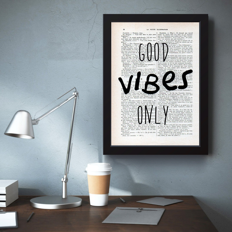 تابلو مدل انگیزشی Good Vibes Only کد m2453-b