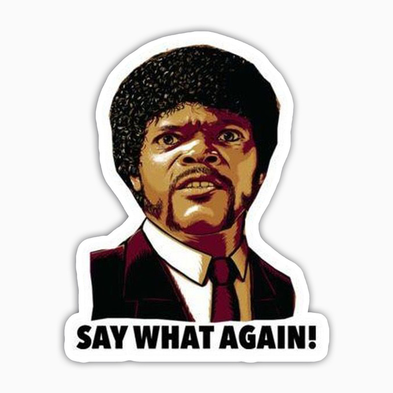 استیکر لپ تاپ و موبایل بووم طرح samuel L jackson مدل ?Say what کد NY30