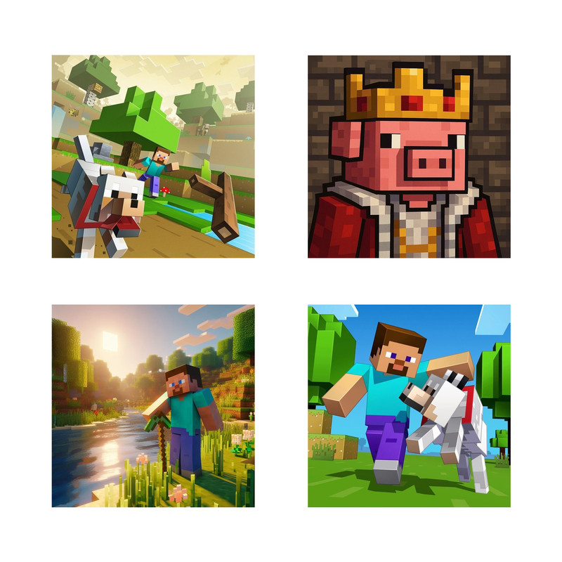 پوستر طرح بازی ماینکرفت مدل Minecraft 11091 مجموعه چهار عددی