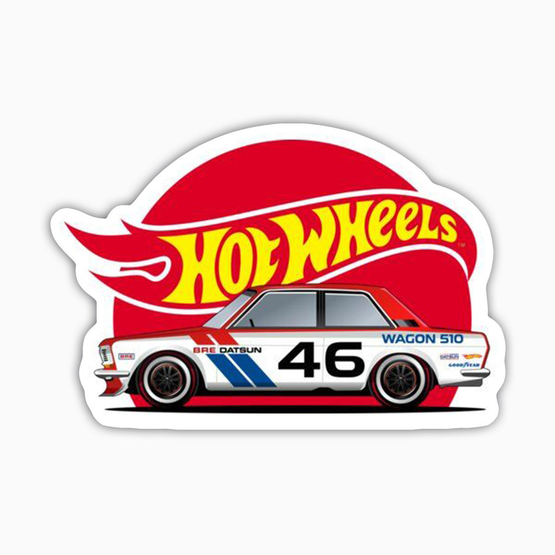 استیکر لپ تاپ و موبایل بووم طرح ماشین مدل Racing Car Hot Wheels 46 کد AG38