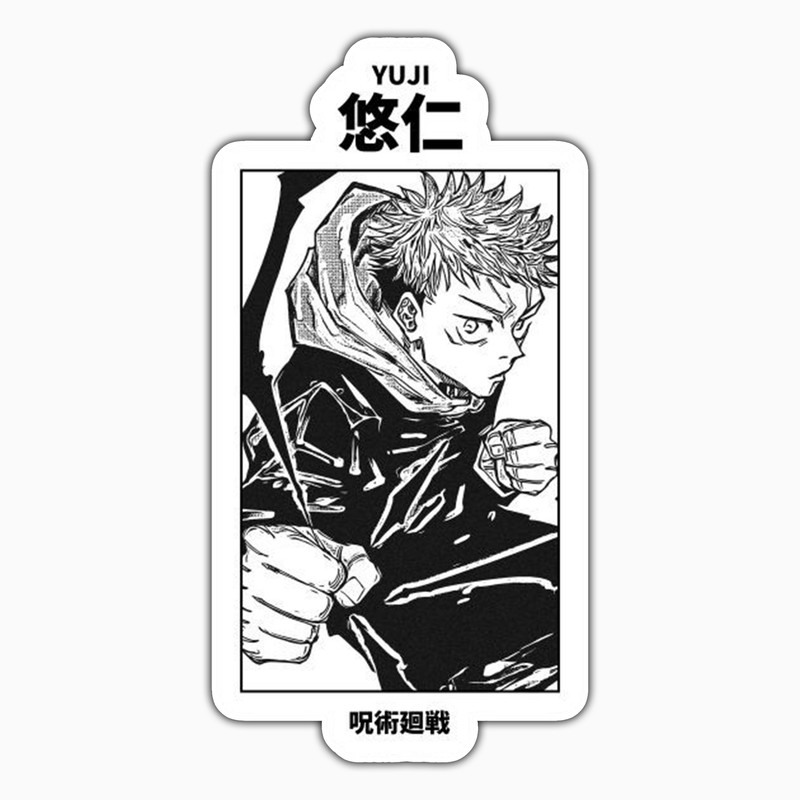 استیکر لپ تاپ و موبایل بووم طرح انیمه Jujutsu Kaisen مدل Itadori کد MD88