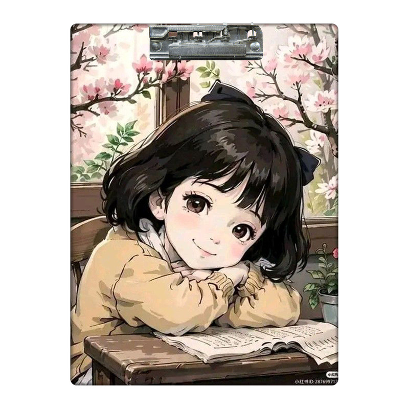 تخته شاسی طرح دختر و شکوفه های گیلاس کد  8850796 سایز A4