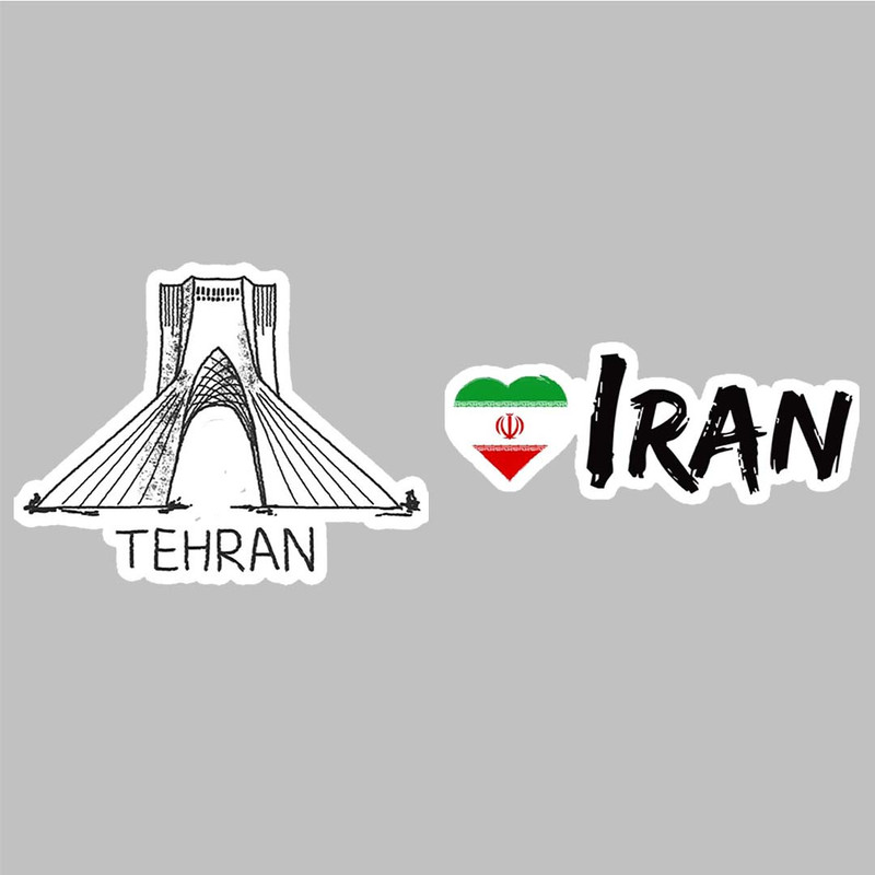 استیکر لپ تاپ کارنیکا طرح ایران-تهران مدل iran-tehran-2222005 مجموعه 2 عددی