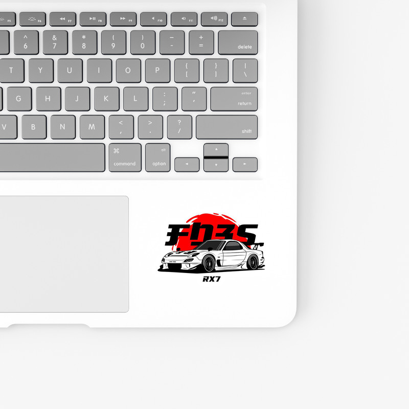 استیکر لپ تاپ بووم طرح ماشین مدل Mazda RX7 کد KT96