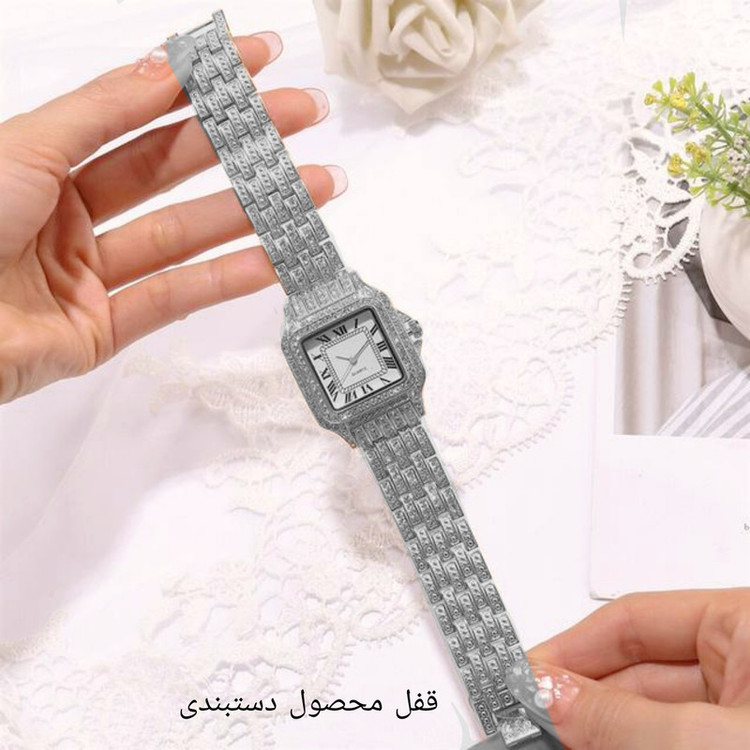 ساعت مچی عقربه ای مدل فول نگین کد 02