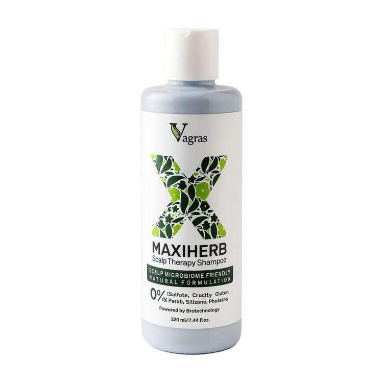 شامپو مو واگراس مدل MAXIHERB مناسب برای انواع مو حجم 220 میلی لیتر به همراه ماساژور کف سر