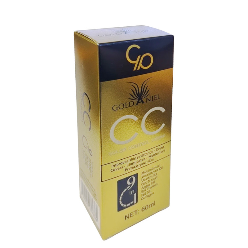 کرم پودر CC مایع SPF 25 گلد آنجل مدل Color Control شماره 03 مناسب برای انواع پوست حجم 60 میلیلیتر