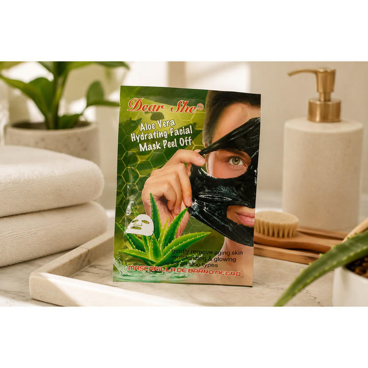 ماسک صورت دیر شی مدل آلوئه ورا با مواد مرطوبکننده، تنظیمکننده چربی، جوانکننده، روشنکننده و ضد پیری وزن 20 گرم